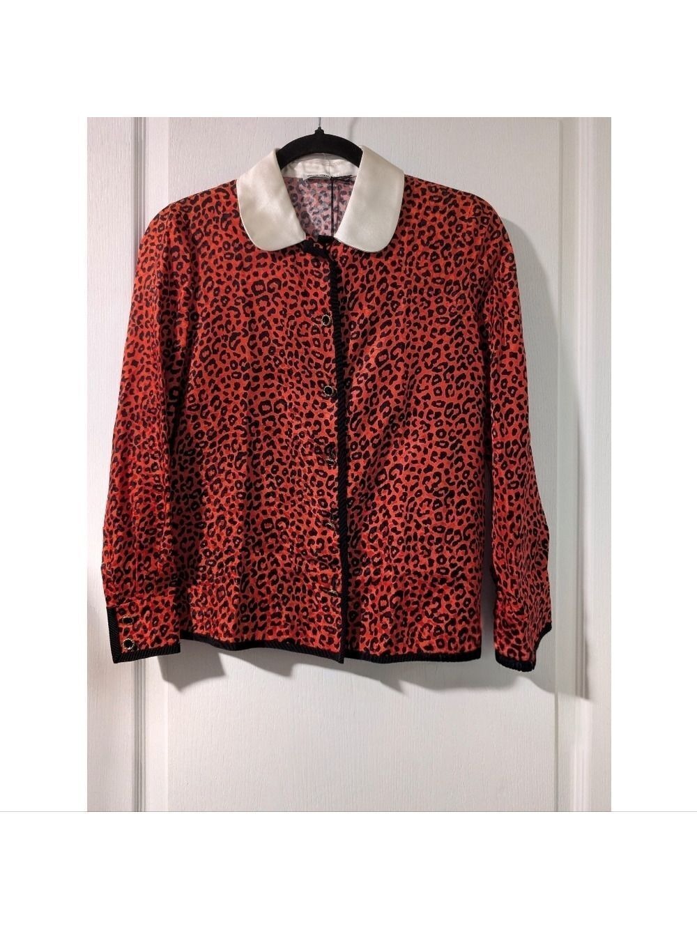 Miu Miu | Red Leopard Silk Jacquard Shirt